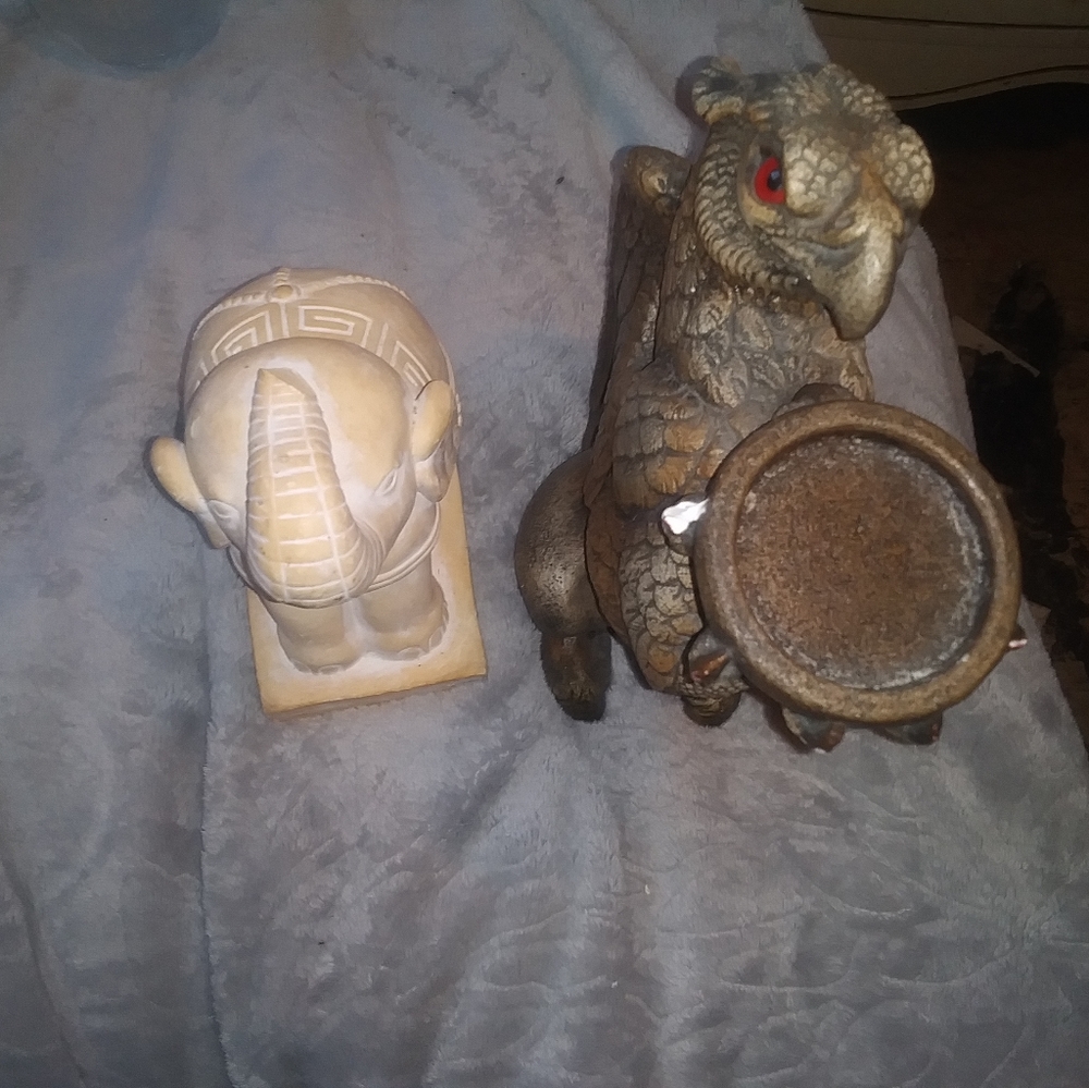 Candle holder and statuete